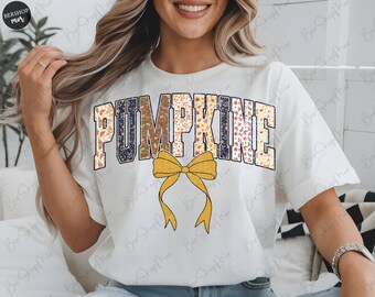 Pumpkin Coquette Png, Fall Vibes PNG, Fall PNG, Varsity Design, Retro Fall Png, vintage, Pumpkin Season, Instant Download, Sublimation Png