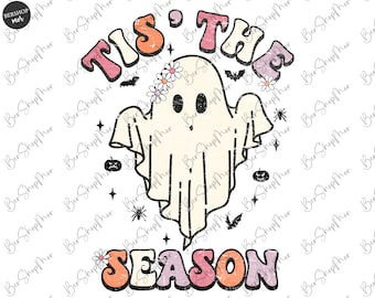 Halloween PNG, Spooky PNG Sublimation Design, Cute Ghost, Pumpkin Sublimation, Fall Sublimation Design