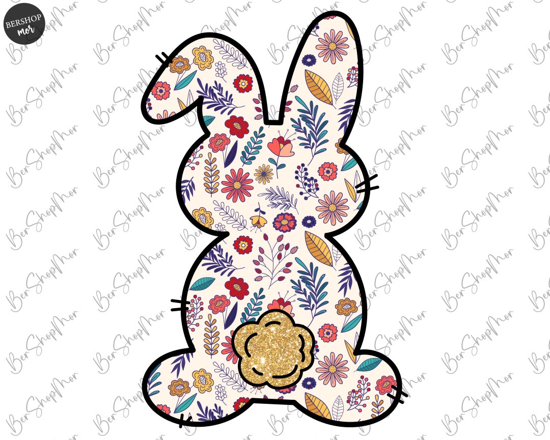 Floral Easter Bunny Png, Bunny Sublimation Design, Bunny Shirt Png ...