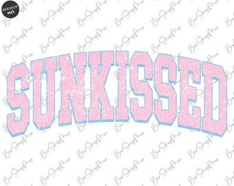 Sunkissed Varsity PNG, Summer PNG, Beach Life, Designs Downloads, Summer T Shirt Design, PNG, Sublimation Designs, Digital Download