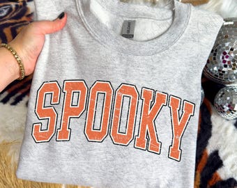 Spooky Halloween Varsity Png, Fall Png, Autumn Png, Halloween Png, Png for shirt, Retro Halloween Png
