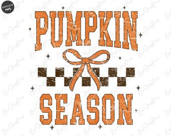 Pumpkin Season Coquette PNG, Pumpkin Season Png, Varsity Design, Sublimation Design, Fall Shirt Png, Pumpkin Png, Retro Fall PNG
