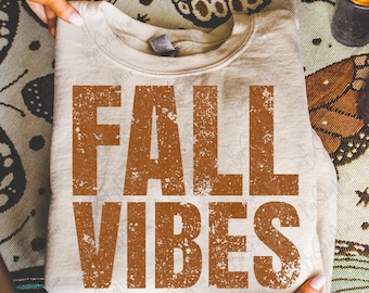 Distressed Fall Vibes PNG, Pumpkin Season Png, Sublimation Design, Fall Sublimation, Pumpkin Png, Retro Fall Png, Digital Download