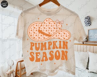 Westers pompoenseizoen png, pompoencoquette png, herfstontwerp, sublimatieontwerp, herfstshirt png, westerse png, retro herfst png