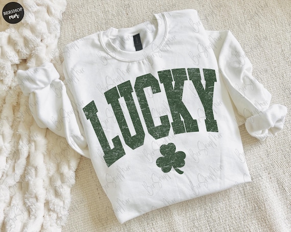 Lucky Png, St Patrick's Day Png, Retro Shamrock Png, Lucky Varsity Png, Lucky png, Sublimation Design