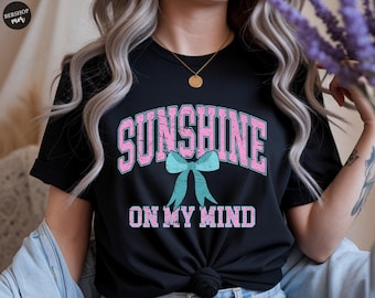 Sunshine On My Mind Png, Beach Life PNG, Sunshine Png, Summer PNG, Retro Summer Shirt Design, Distressed Beach PNG, Lake River Png