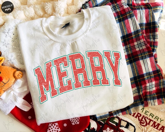 Merry Christmas Png, Merry Varsity Sublimation Design Downloads, Christmas Shirt Design, Digital Download