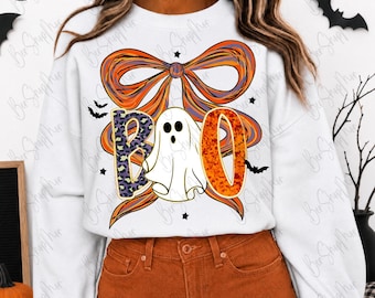 Halloween Boo Png, Coquette Design PNG, Halloween Ghost PNG, Digital File