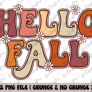 Hello Fall PNG, Fall Vibes Groovy Design, Halloween PNG, Retro Fall Png ...