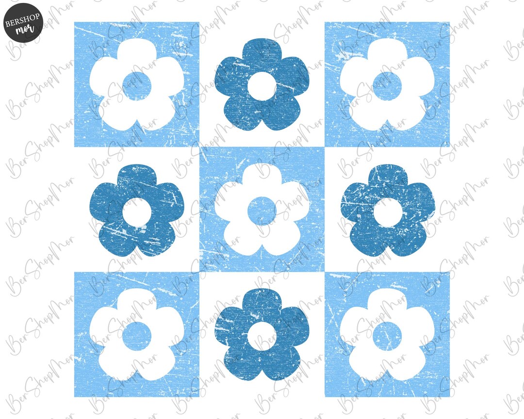 Checkered Daisy Flower Png, Flower Shirt Svg, Sublimation Png, Retro ...