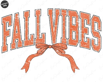 Fall Vibes Coquette PNG, Pumpkin Season Png, Sublimation Design, Fall Sublimation, Varsity Design, Pumpkin Png, Retro Fall Png, Png File