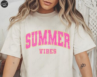 Summer Vibes Varsity Png, Beach Life PNG, Sunshine Png, Summer PNG, Retro Summer Shirt Design, Distressed Beach PNG, Digital File