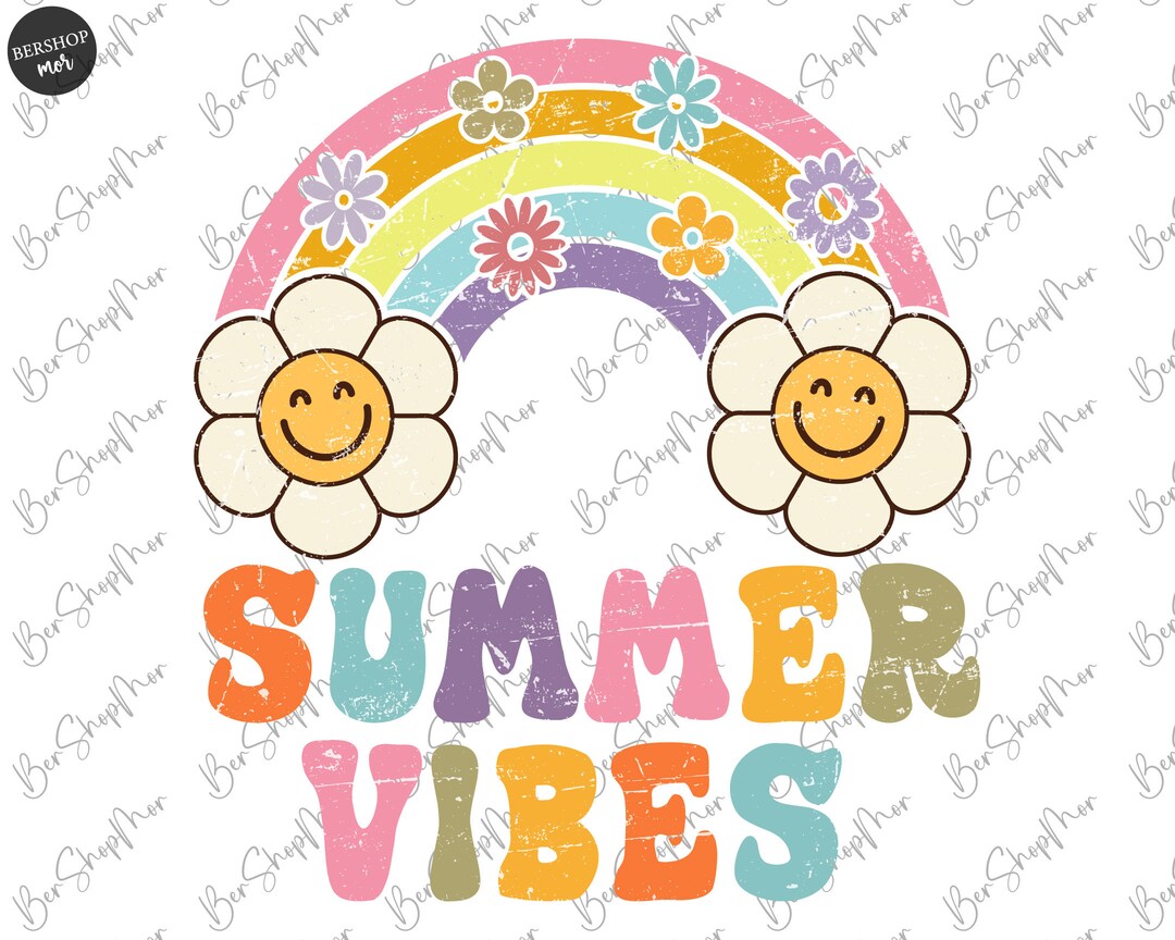 Summer Vibes Png, Good Vibes Png, Summer Rainbow Sublimation Design ...