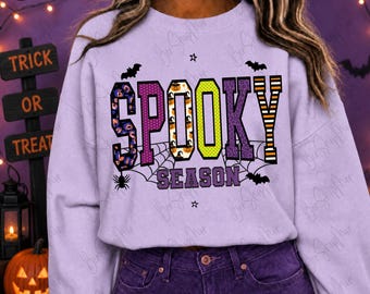 Läskig Varsity Halloween PNG, Halloween Clipart, Spöke PNG, Halloween-tröja PNG