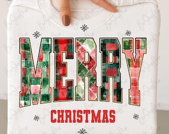 Merry Christmas PNG, Preppy Design, Holly Jolly PNG, Chrismas Santa PNG, Merry and bright png, Xmas png, Christmas Tree Png