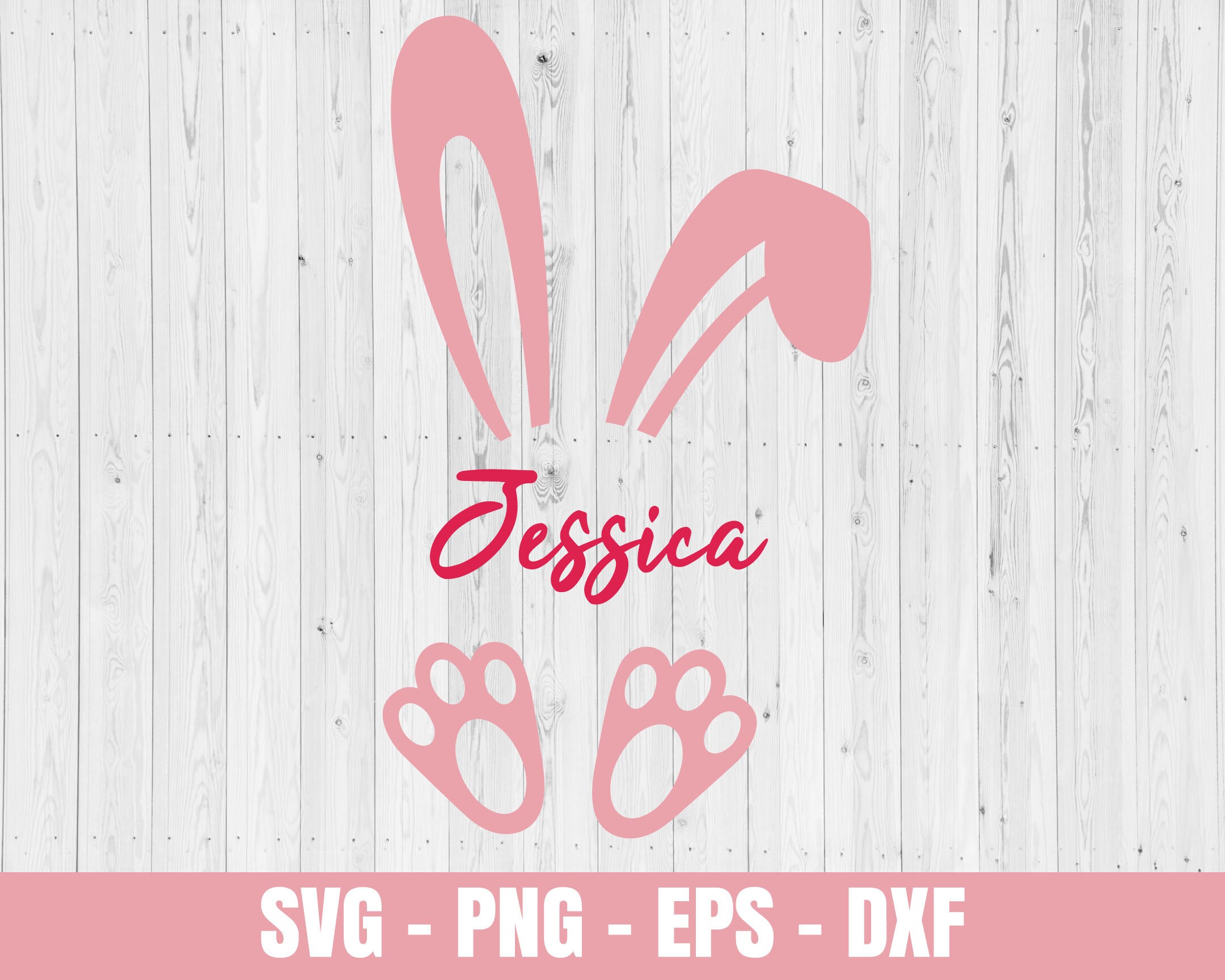 Bunny Name Frame SVG Easter SVG Bunny SVG Digital Download Etsy