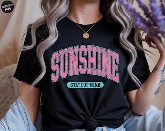 Sunshine State Of Mind Png, Beach Life PNG, Sunshine Png, Summer PNG, Retro Summer Shirt Design, Distressed Beach PNG, Lake River Png
