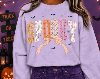 Halloween Coquette Shirt PNG, Spooky Varsity Sublimation, Girly Halloween PNG, Retro Fall Shirt Design, Cute Spooky PNG, Digital Download
