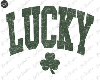 Lucky Png, St Patrick&#39;s Day Png, Retro Shamrock Png, Lucky Varsity Png, Lucky png, Sublimation Design