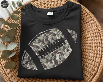 Camo Football PNG, Game Day PNG, Preppy PNG, Trendy Football Shirt, Distressed Design, Camo Shirt Design