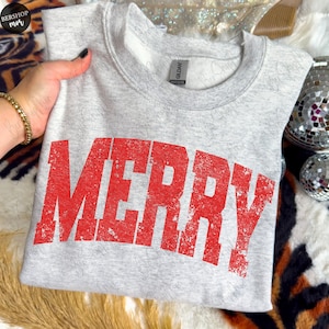 Retro Merry PNG, Christmas PNG Design, Sublimation Design, Christmas Shirt PNG