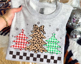 Checkered Christmas PNG, Christmas Coquette Tree PNG, Preppy Merry Christmas PNG, Santa Png, Holiday Png Sublimation Design