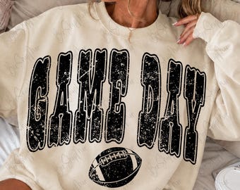 レトロなフットボールゲームデーPNG、フットボールシーズンPNG、フットボールデーシャツ、ダメージ加工フットボールママシャツデザイン（デジタルダウンロード）