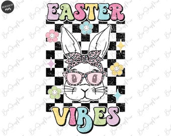 Easter Vibes Png, Easter Png, Retro Easter Png, Easter Bunny Png, Easter Shirt Design, Happy Easter Png, Easter Sublimation Design Download