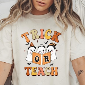 Trick Or Teach PNG, Halloween Teacher PNG Digital Download image 1
