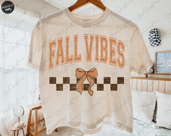 Fall Vibes Coquette PNG, Pumpkin Season Png, Varsity Design, Sublimation Design, Fall Sublimation, Pumpkin Png, Retro Fall Png, Digital PNG