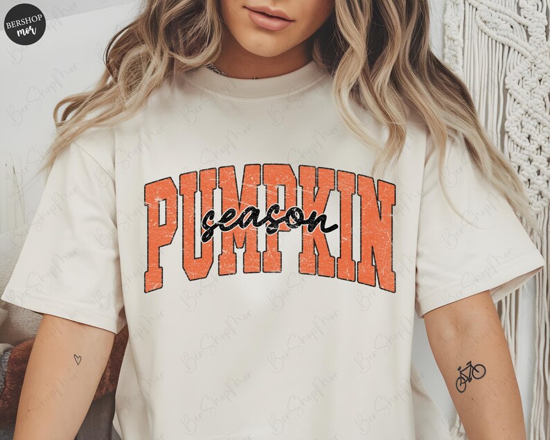 Sezon Dyni Png, Jesienne Klimaty PNG, Jesień PNG, Projekt Varsity, Retro Jesień Png, Varsity Png, Sezon Dyni, Natychmiastowe Pobieranie, Sublimacja Png zdjęcie 1