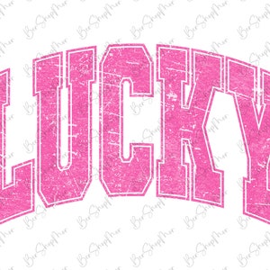Lucky Png, St Patrick&#39;s Day Png, Retro Shamrock Png, Lucky Varsity Png, Lucky png, Sublimation Design