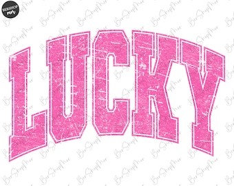 Lucky Png, St Patrick's Day Png, Retro Shamrock Png, Lucky Varsity Png, Lucky png, Sublimation Design