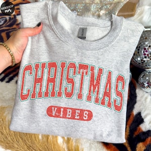 Christmas Vibes Varsity Png, Merry Christmas Sublimation Design Downloads, Christmas Shirt Design, Digital Download
