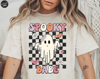 Disegno a sublimazione PNG Spooky Babe, Fantasma carino, Sublimazione di Halloween, Disegno a sublimazione autunnale, Maglietta autunnale PNG