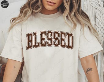 Blessed PNG, Thanksgiving Sublimation, Varsity Design, Fall Sublimation, Autumn Png, Thankful Png, Fall PNG
