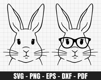 Bunny With Glasses Svg-PNG-Eps