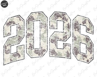 Camo 2026 PNG, Happy New Year 2026 PNG, Vintage Design, 2026 PNG, Holiday Design, Sublimation Design