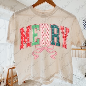 Merry Christmas Coquette Png, Merry Varsity Sublimation Design Downloads, Christmas Shirt Design, Digital Download