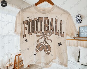 Football Coquette Cherries PNG, Football Game Day PNG, Preppy PNG, Trendy Football Shirt Design Distressed, Girly Football Png Design