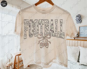 Camo Football PNG, Game Day PNG, Preppy PNG, Trendy Football Shirt, Distressed Design, Camo Shirt Design