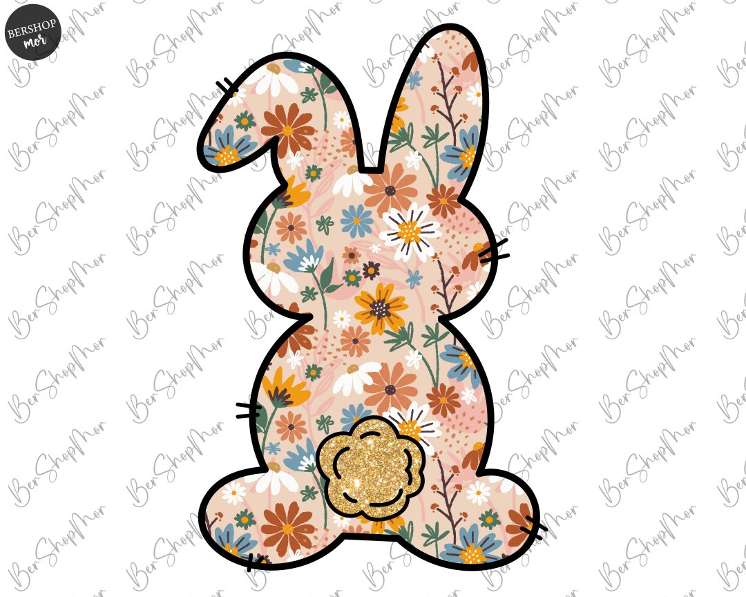 Floral Easter Bunny Png, Bunny Sublimation Design, Bunny Shirt Png ...