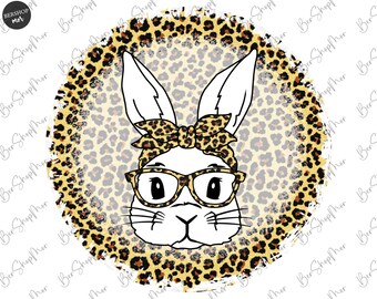 Bunny PNG, Leopard Bunny Png, Easter Sublimation, Easter Bunny Png, Leopard Easter Bunny Glasses, Easter Sublimation Digital Download