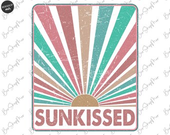 Sunkissed PNG, Summer PNG, Beach Life, Sublimation Png, Retro Design, Boho Sublimations, PNG, Clipart, Shirt Design Sublimation Png