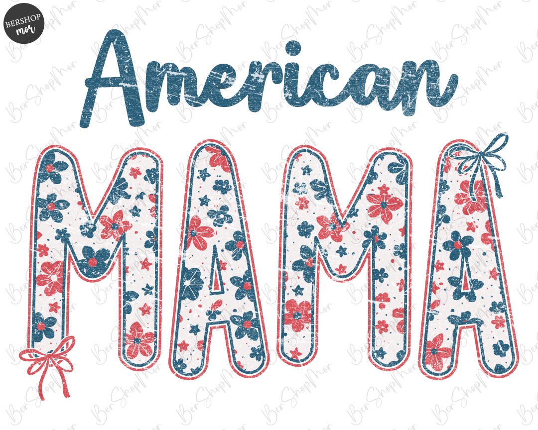 Floral American Mama Png, 4th of July Coquette Png, 4th of July ...