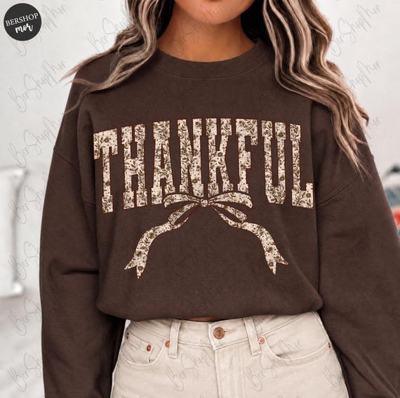 Coquette Thankful PNG, Floral Thanksgiving Sublimation, Varsity Design, Fall Sublimation, Autumn Png, Fall Png, Shirt Png
