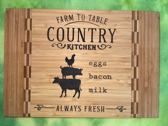 Farm to Table themed cutting board