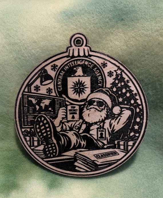 CIA Santa Christmas Ornament