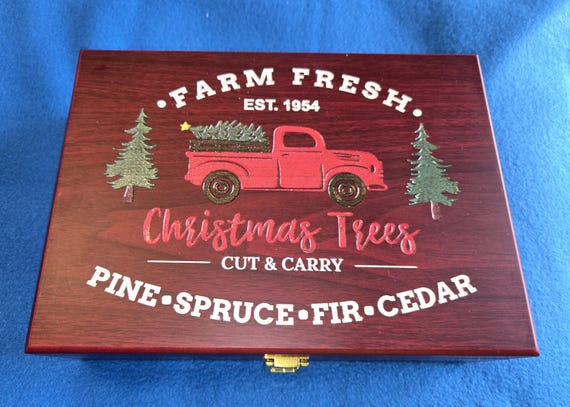 Christmas Tree Farm Themed Rosewood Gift Box