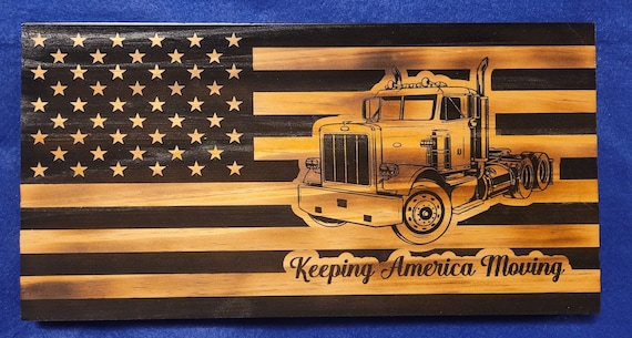Trucker Keep America Moving Flag